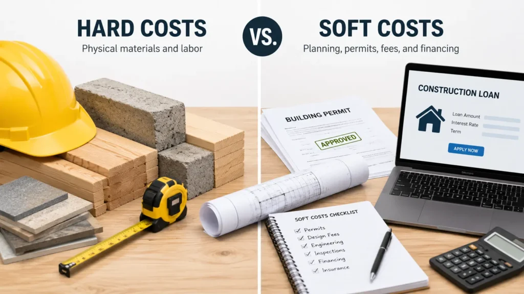 Hard costs vs soft costs breakdown for home construction